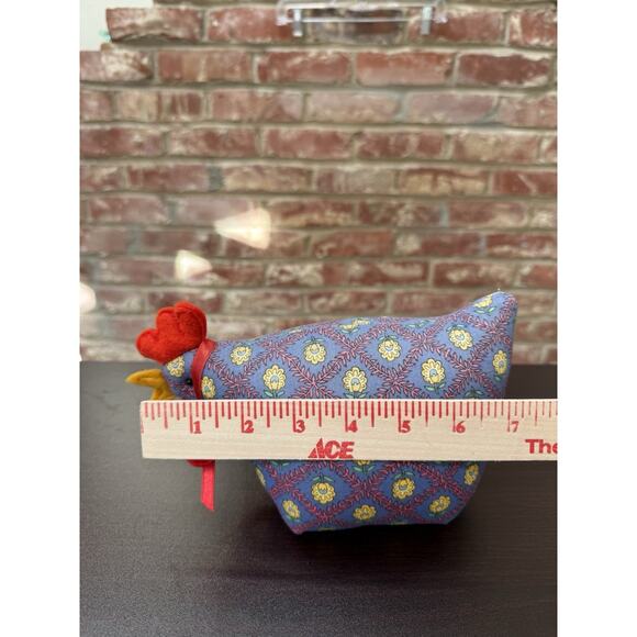 VTG Made In USA, Collectible Creations Blue Stuffed Rooster Handmade Folksy Farm - Picture 8 of 9